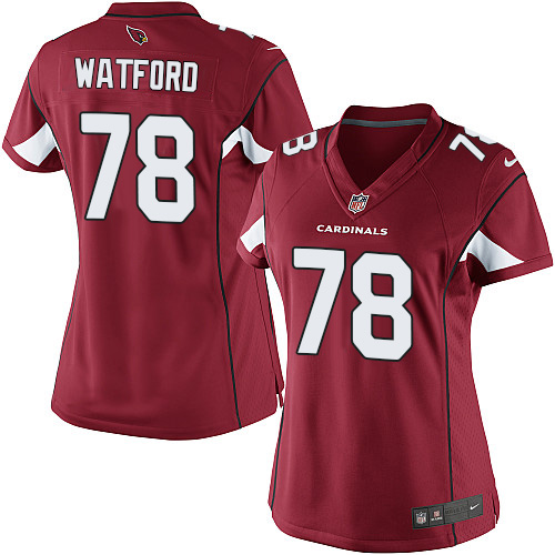 Women's Elite Earl Watford Nike Jersey Red Home - #78 NFL Arizona Cardinals